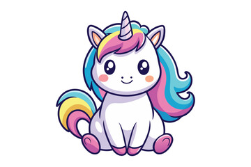  cute unicorn colorful Vector