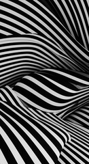 Monochrome Waves: 3D Rendered Illusion of Depth and Texture