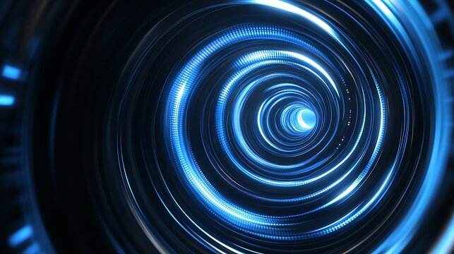 Abstract swirling tunnel of light