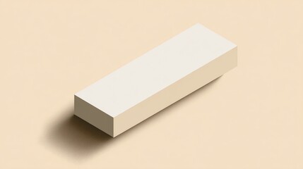 Off-white rectangular box on beige background, showcasing clean minimalist design, ideal for product display or branding mockup