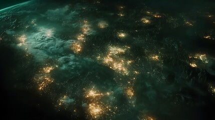 Fototapeta premium Earth at night, city lights