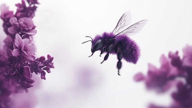 bee on pink flower - Powered by Adobe