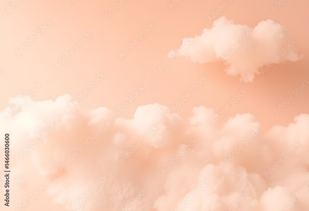 Leinwandbilder peachy fuzz background. abstract dreamy clouds float softly. a tranquil effect is created. warm tone