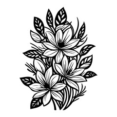 Fototapeta premium Elegant floral arrangement featuring stylized petals and detailed leaf patterns