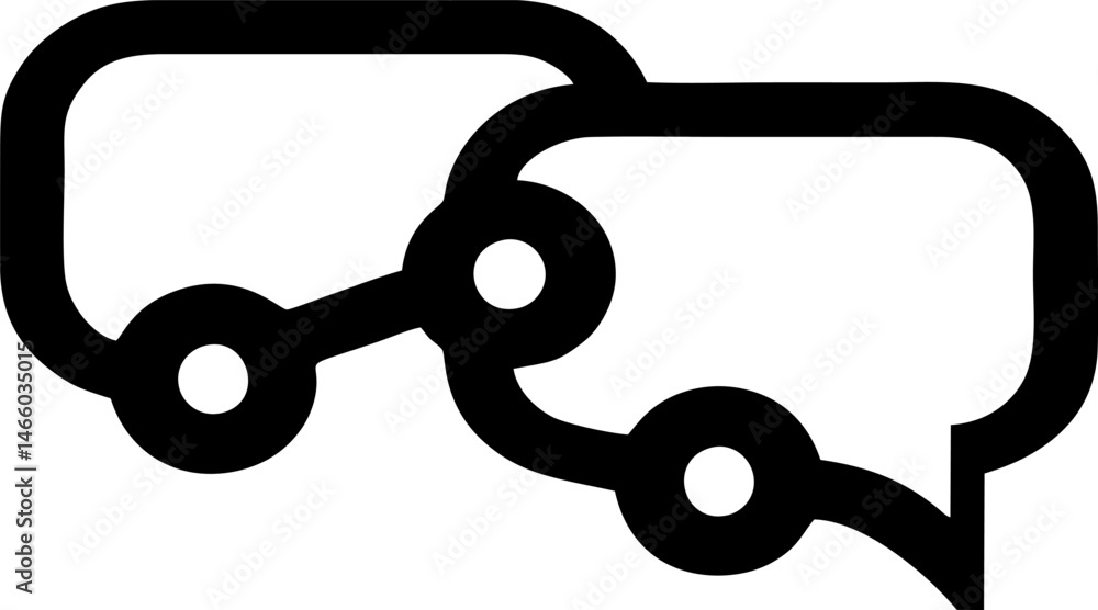 Poster interconnected speech bubbles symbolizing conversation and communication