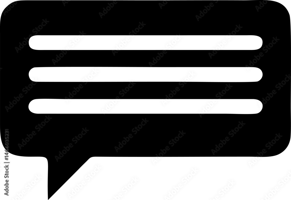 Poster speech bubble with a horizontal threeline list