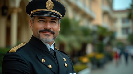 Portrait of a Confident Officer in Uniform