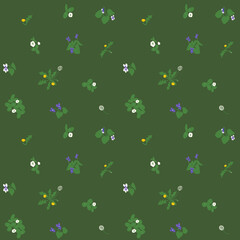 Violet Clover Dandelion Floral Pattern Seamless 