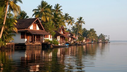 Kerala backwaters houses