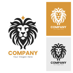 Powerful lion head logo with a regal crest. Ideal for strong and distinguished company branding.