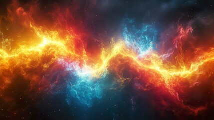 Fototapeta premium Dynamic digital art of an energy vortex with contrasting colors and electrical discharge 