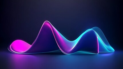 Abstract, flowing shapes with vibrant neon light