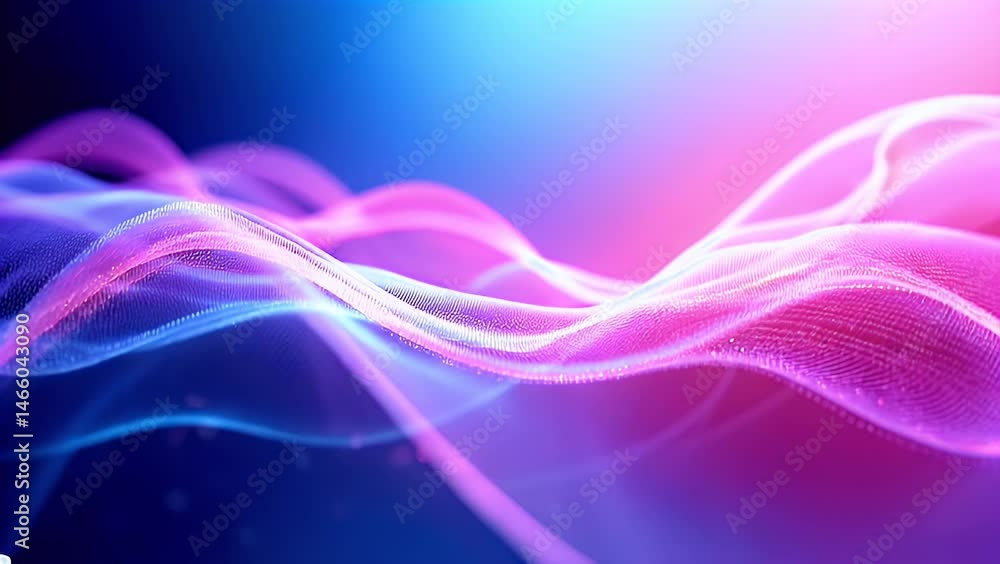 Poster colorful abstract waves of light representing energy and movement with dynamic flow in shades of blu