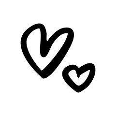 cute two heart hand drawn