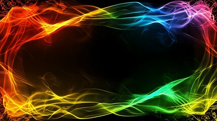 Obraz premium Colorful smoke frame on black (1)