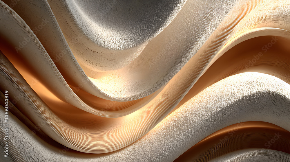 Poster abstract beige and white wave pattern texture background