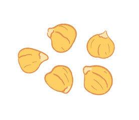 Yellow raw chickpeas beans ingredients