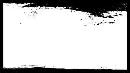Abstract grunge texture background, distressed border, rough edge frame, black and white color, vector illustration. 
