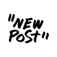 new post caption for social media sticker