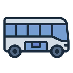 public transport filled line icon with travel bus transit
