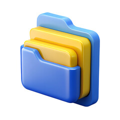 Colorful 3D Cartoon Camera Icon on transparent background