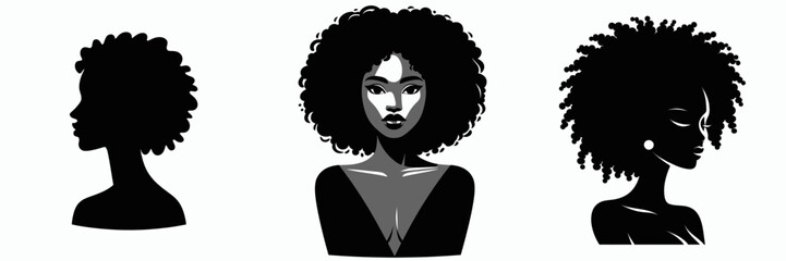 The African American Female. Symbol Vector Clip art. Black woman figure portrayal within culture tradition ancestry and heritage.