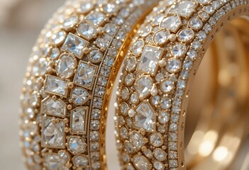 Diamond bracelet with opulent design and sparkling stones in luxurious, glamorous style.
