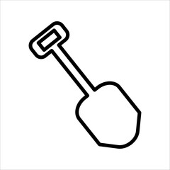 sand shovel icon vector with line design. shovel icon