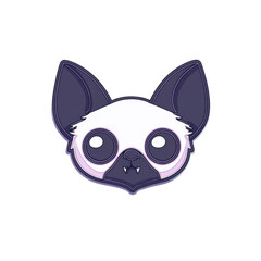 Cute Cartoon Cat Face with Big Eyes and Playful Expression Design