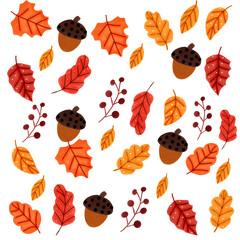 autumn leaves seamless pattern