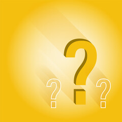 Vector illustration of question marks on yellow background