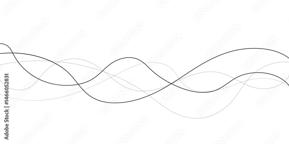 Poster a minimalist abstract image featuring multiple, interwoven, wavy lines in varying thicknesses and da