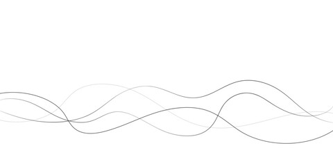 Technology abstract lines on white background. Undulate Grey Wave Swirl, frequency sound wave, twisted curve lines with blend effect	
