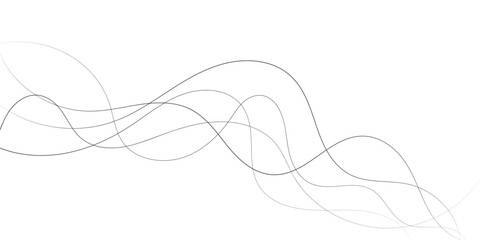 Technology abstract lines on white background. Undulate Grey Wave Swirl, frequency sound wave, twisted curve lines with blend effect	