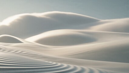 Obraz premium Minimal dune-like abstract waves in soft beige tones with ripples