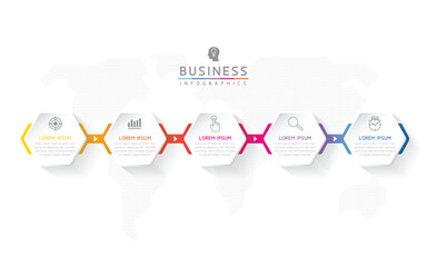 Vector business Presentation Connecting Steps Infographic Template