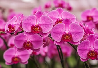 Vibrant Pink Phalaenopsis Orchids in Bloom