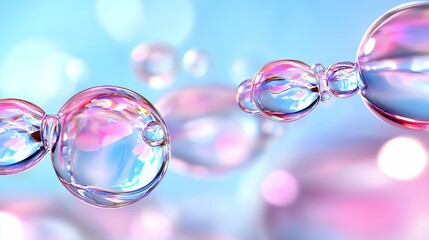 Floating Luminous Spheres Abstract Background with Refraction