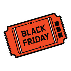 Neon red light glows around a Black Friday ticket, radiating urgency and excitement. Bold, modern design perfect for deals, discounts, and shopping promos.
