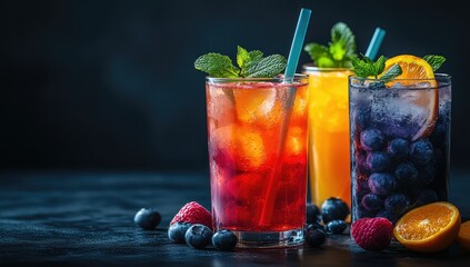 Refreshing summer fruit cocktails.