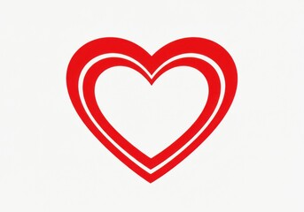 Red heart shape with double outline design