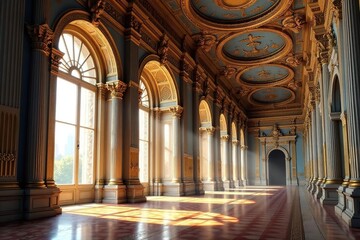 Fototapeta premium Grand imperial architecture, ornate details, historic buildings, windows, austrian