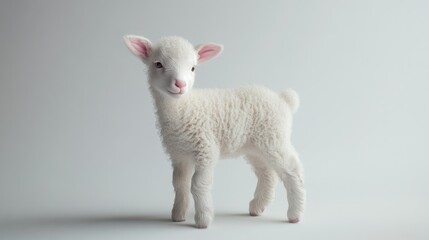 Fototapeta premium white sheep with white background