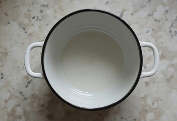 Empty Cooking Pot on Countertop Ready for Meal Preparation