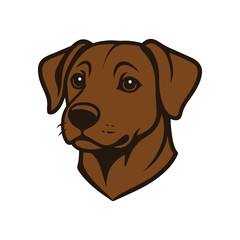 Fototapeta premium A captivating illustration of a chocolate Labrador Retriever's head. Cute Chocolate Labrador Head Illustration