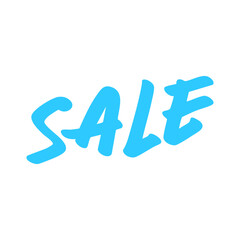 illustration blue sale promotion hand written