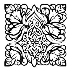 Fototapeta premium Detailed botanical vector illustration with symmetrical decorative elements