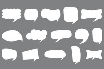 Speech bubbles collection various shapes. Hand drawn vector speech bubble. Empty speech bubble white quote. communication frames. Message box could.  Comic chat message. 