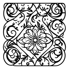 Fototapeta premium Intricate floral linework artwork evokes delicate elegance and sophistication