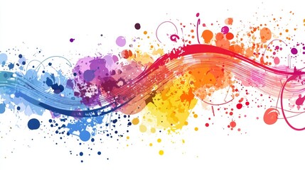 Vibrant splash color flowing creative dynamic decorative illustration